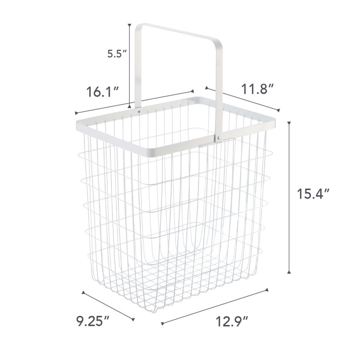 Yamazaki USA Yamazaki Home Laundry Basket, Storage Hamper, Large, Steel